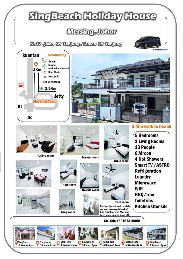 Singbeach Holiday House Mersing Exteriör bild